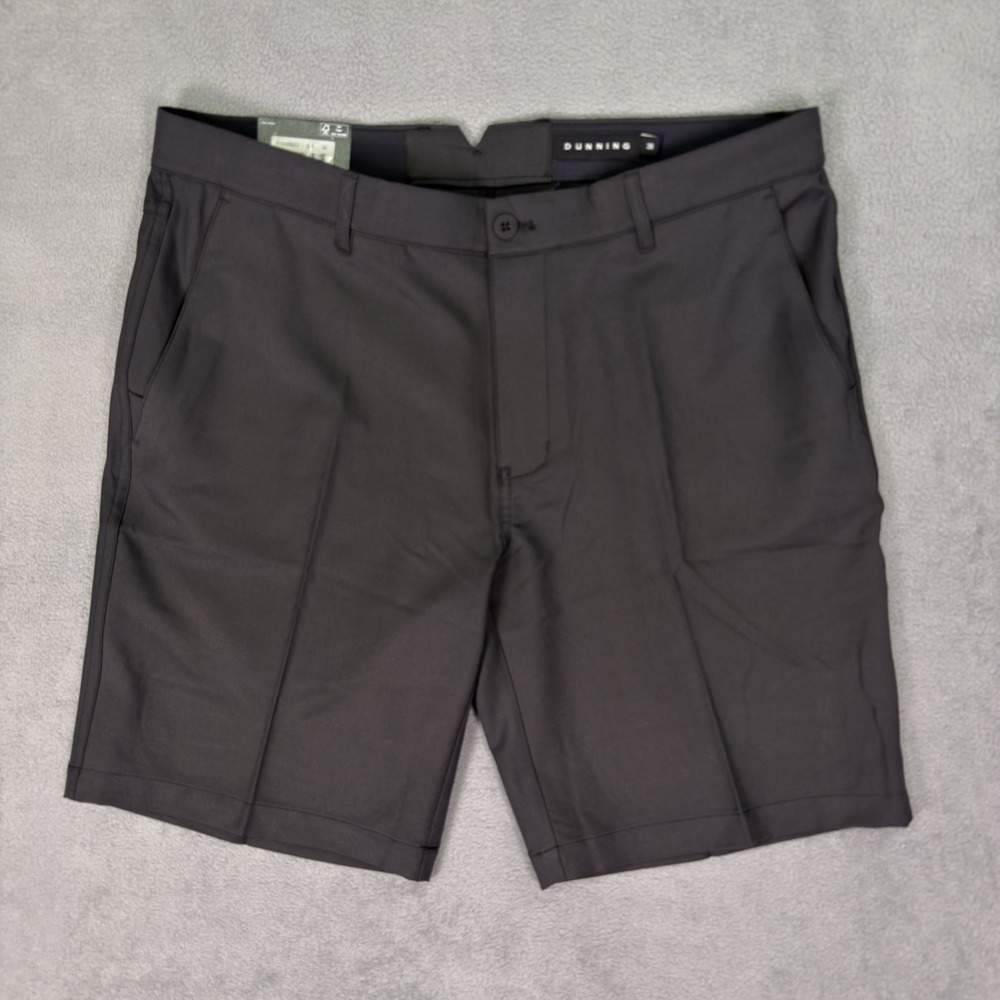New Dunning Golf Mens Shorts 36 Black Performance Causal Textured 9" Inseam